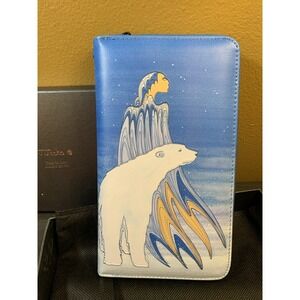 Maxine Noel Mother Winter Sioux Artist Faux Leather Art Wallet Wristlet